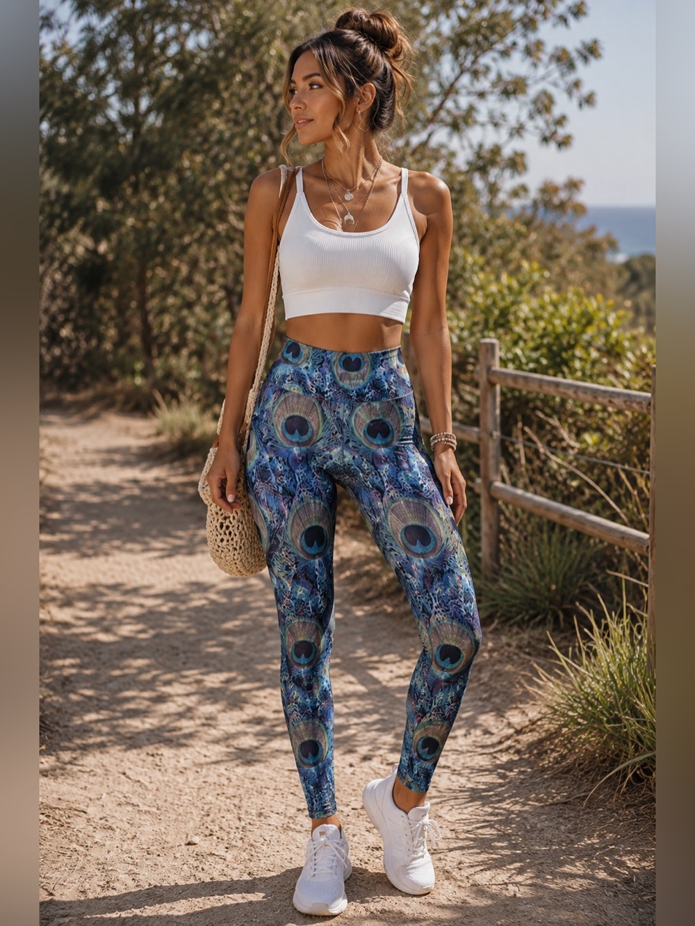 Emily Hsu Designs Peacock Feather Leggings